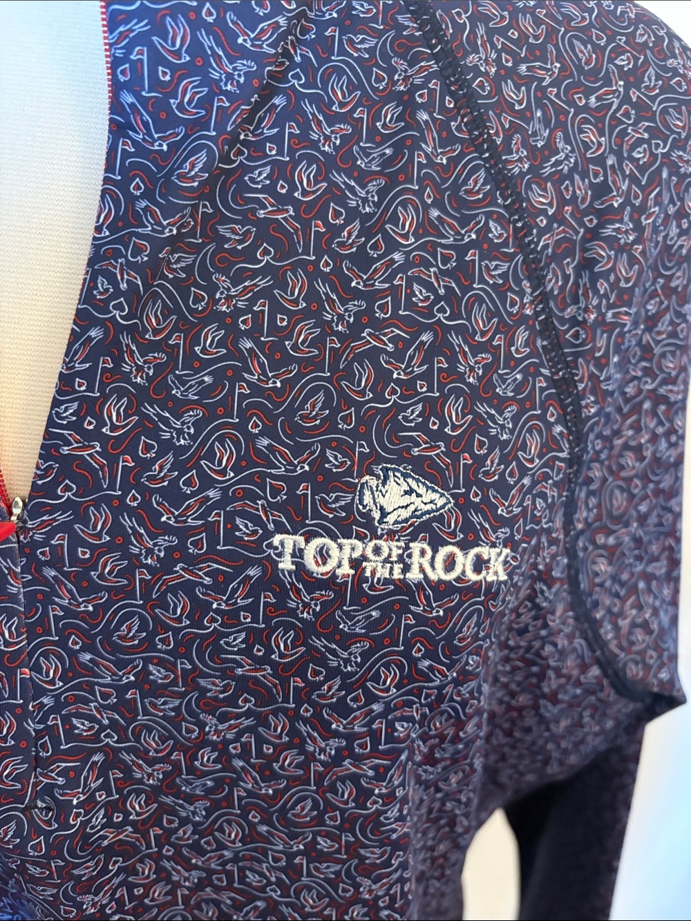 Peter Millar Navy and Pink Paisley-Print Long Sleeve Pullover - Picture 2 of 4